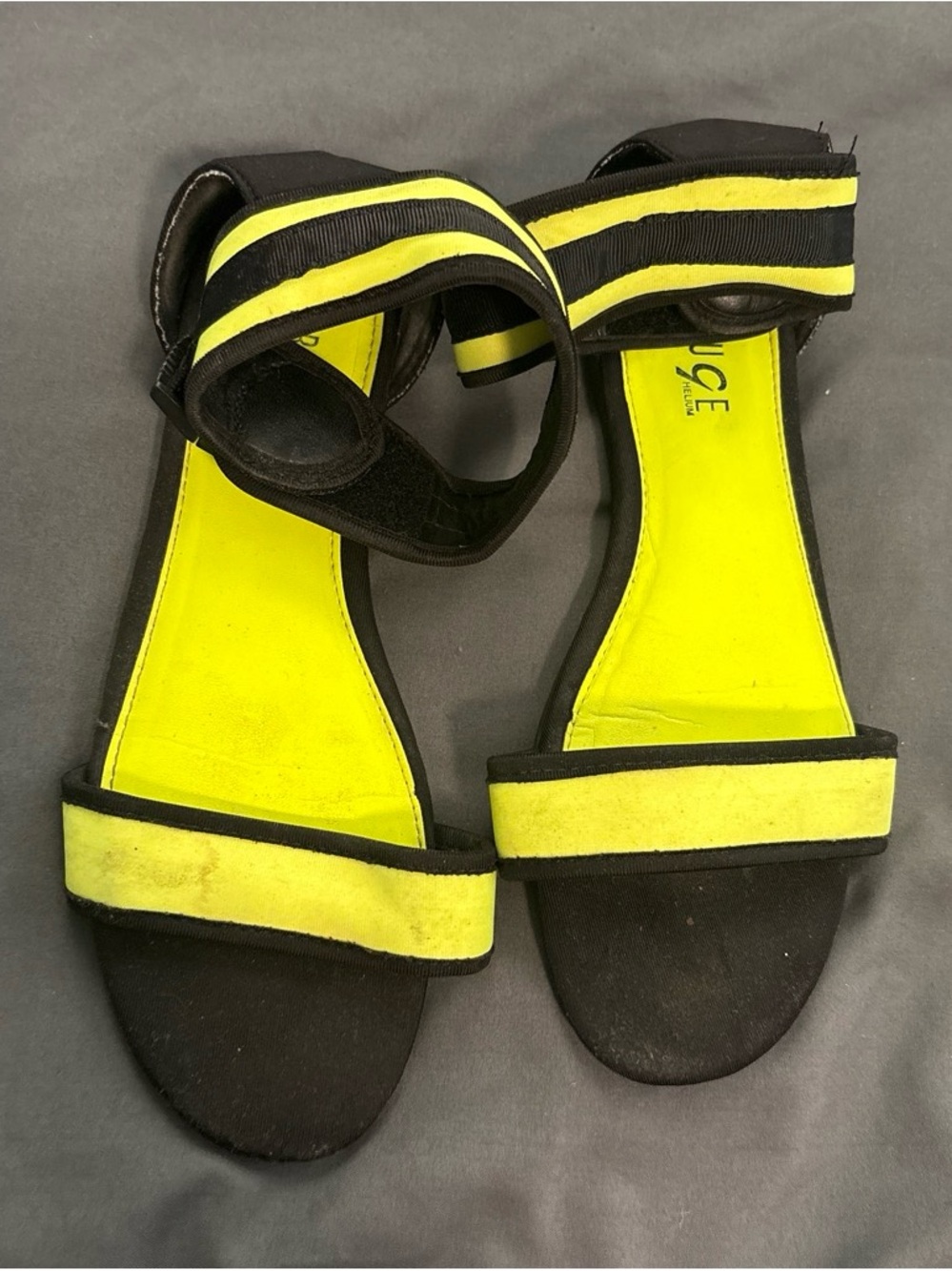 Yellow & Black Strappy Summer Sandals